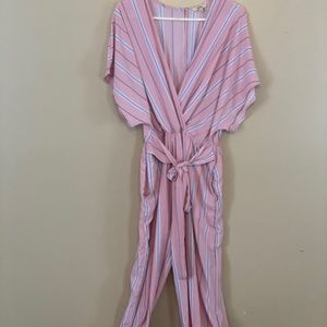 Kori pink Striped Romper Sz Lg